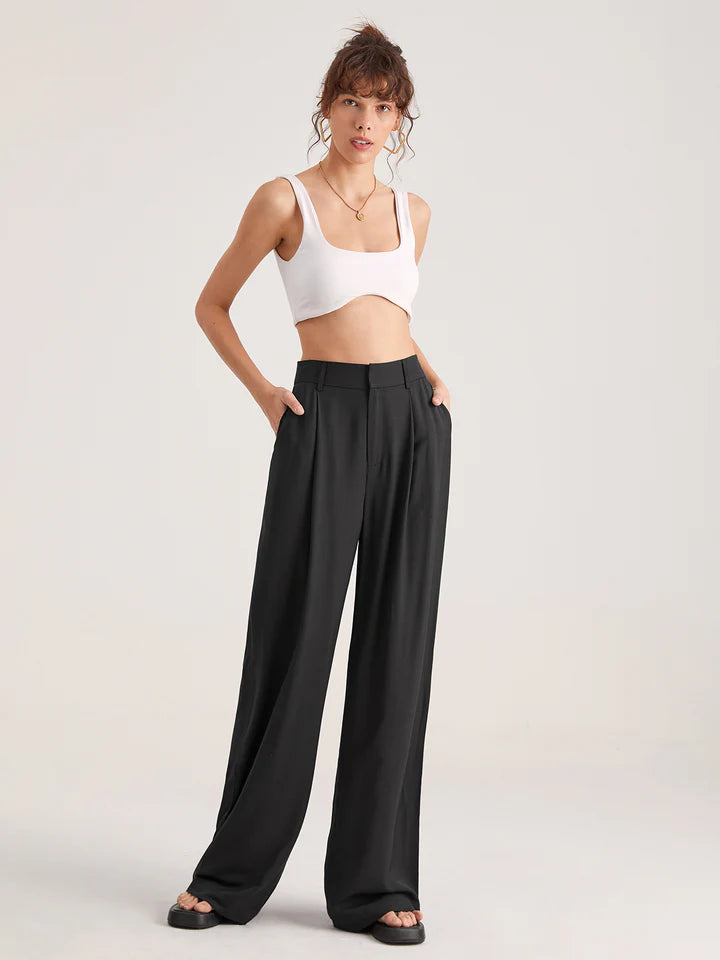 Weite High-Waist-Hose