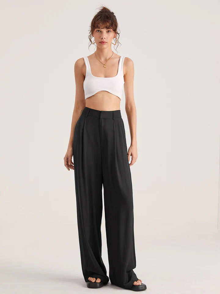 Weite High-Waist-Hose