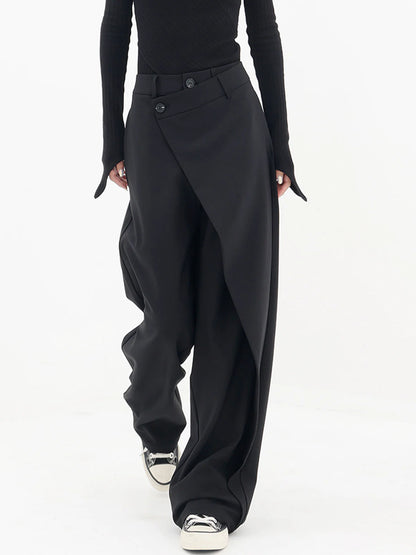 Pantalon large asymétrique avec boutons