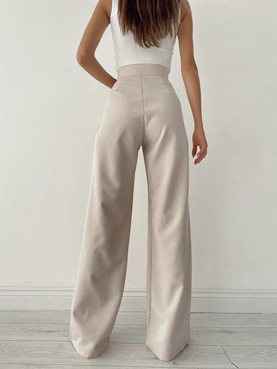 Pantalon palazzo avec ceinture à nouer