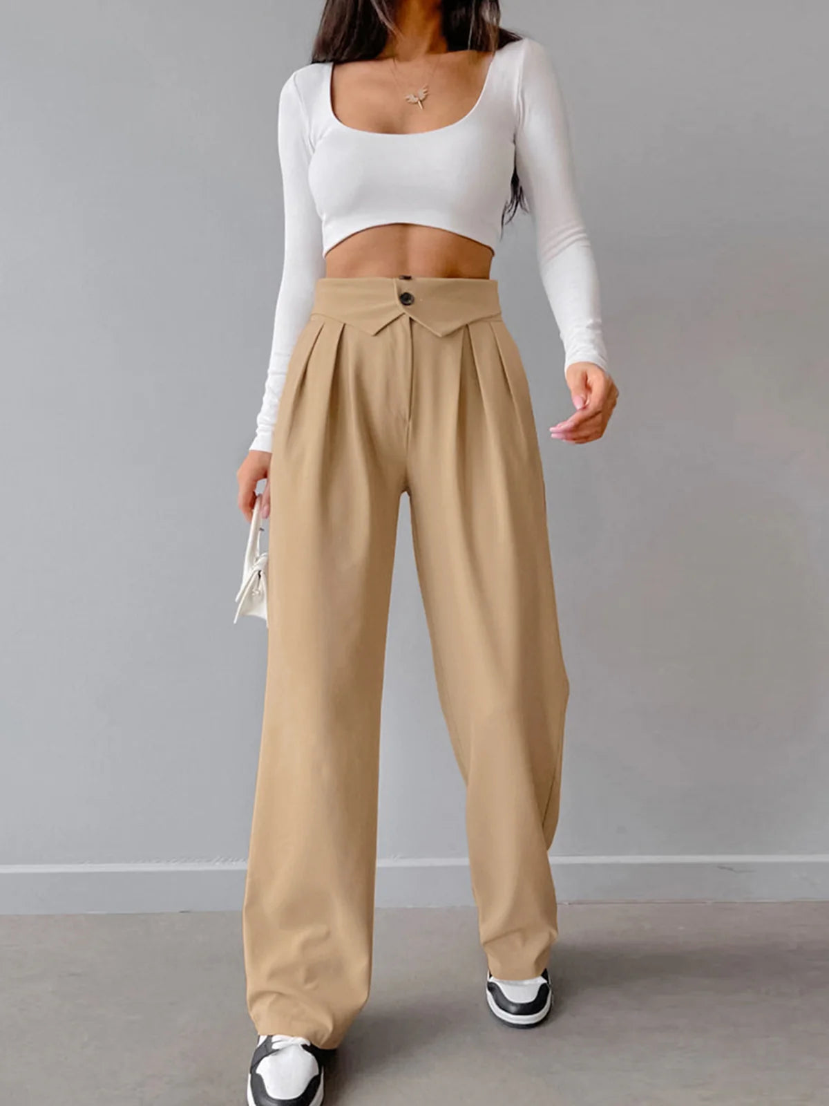 Pantalon street avec ceinture pliée