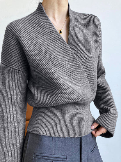 Eleganter Wickelpullover