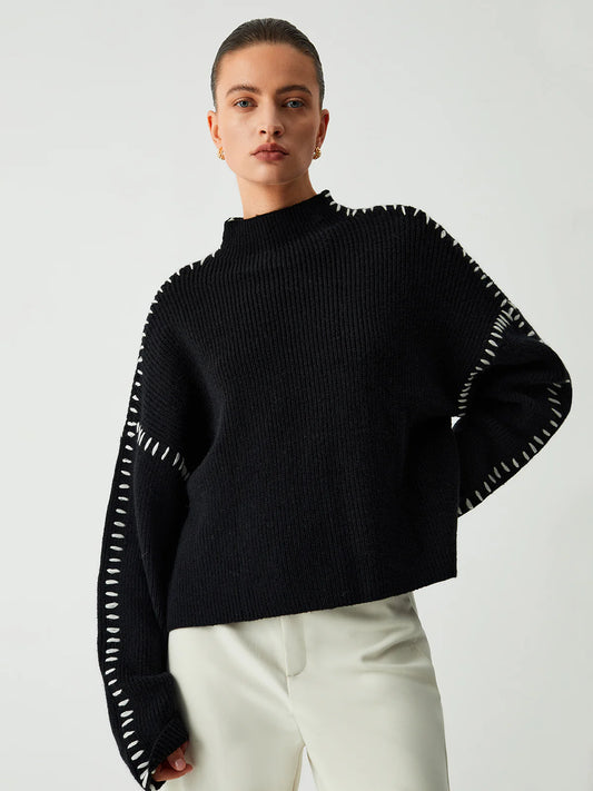 Oversized Pullover mit Ziernähten