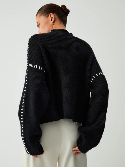 Oversized Pullover mit Ziernähten