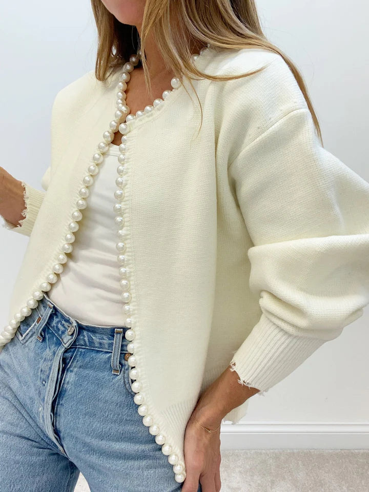 Cardigan con perline