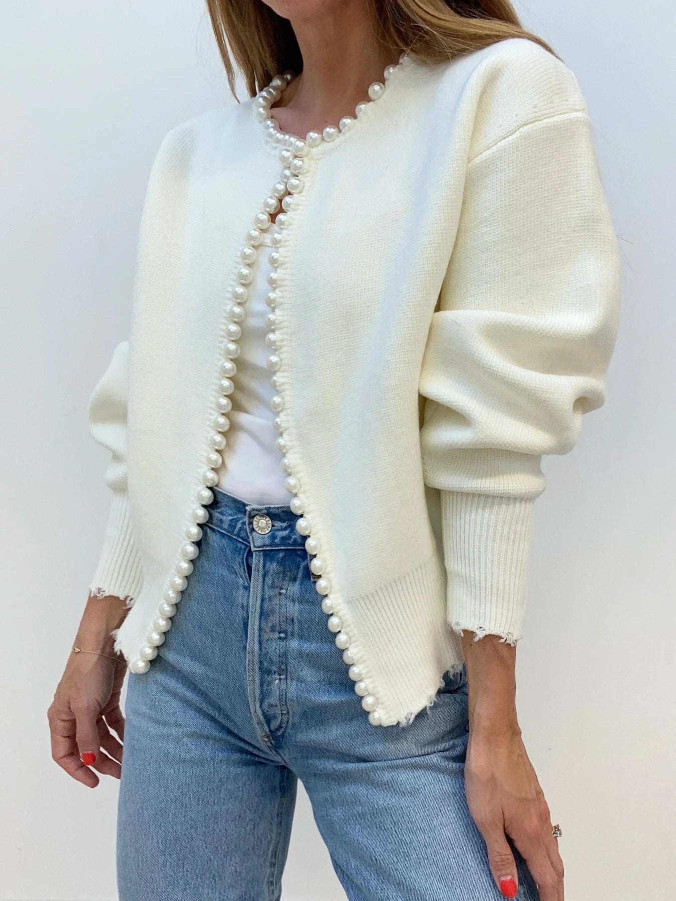 Cardigan con perline