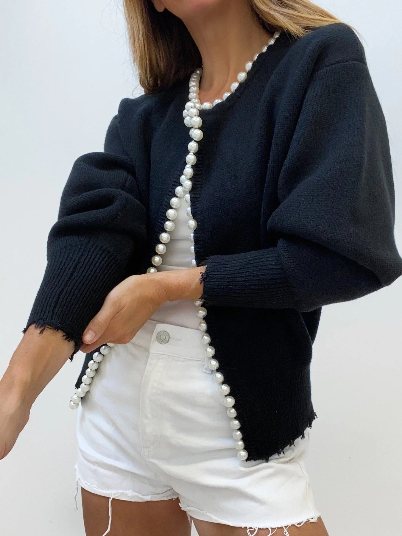 Cardigan con perline