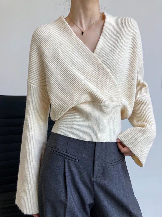 Eleganter Wickelpullover