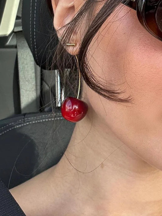 Boucles d'oreilles pendantes cerises